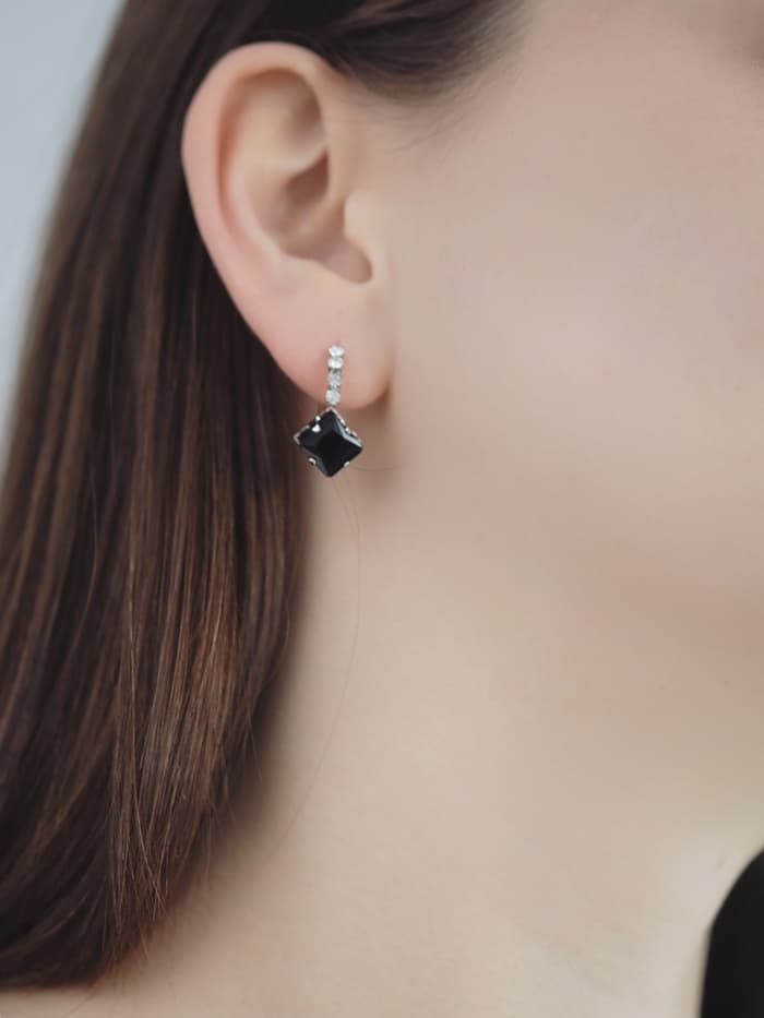 Серьги со стразами «Ромб», вечеринка, цвет МИКС