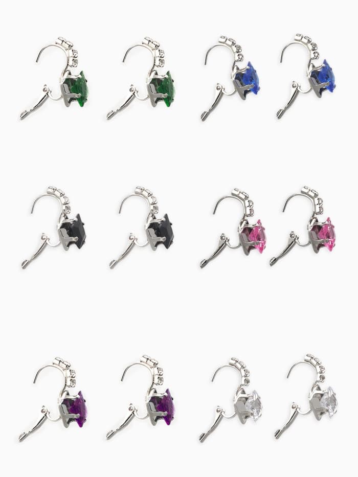 Серьги со стразами «Ромб», вечеринка, цвет МИКС