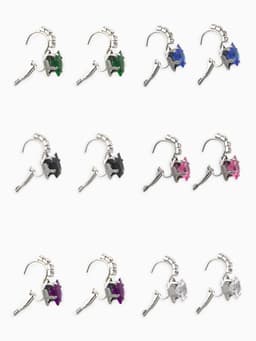 Серьги со стразами «Ромб», вечеринка, цвет МИКС