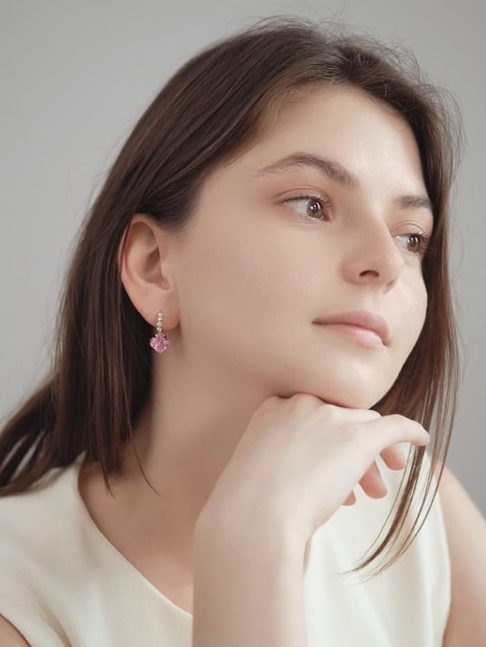 Серьги со стразами «Ромб», вечеринка, цвет МИКС