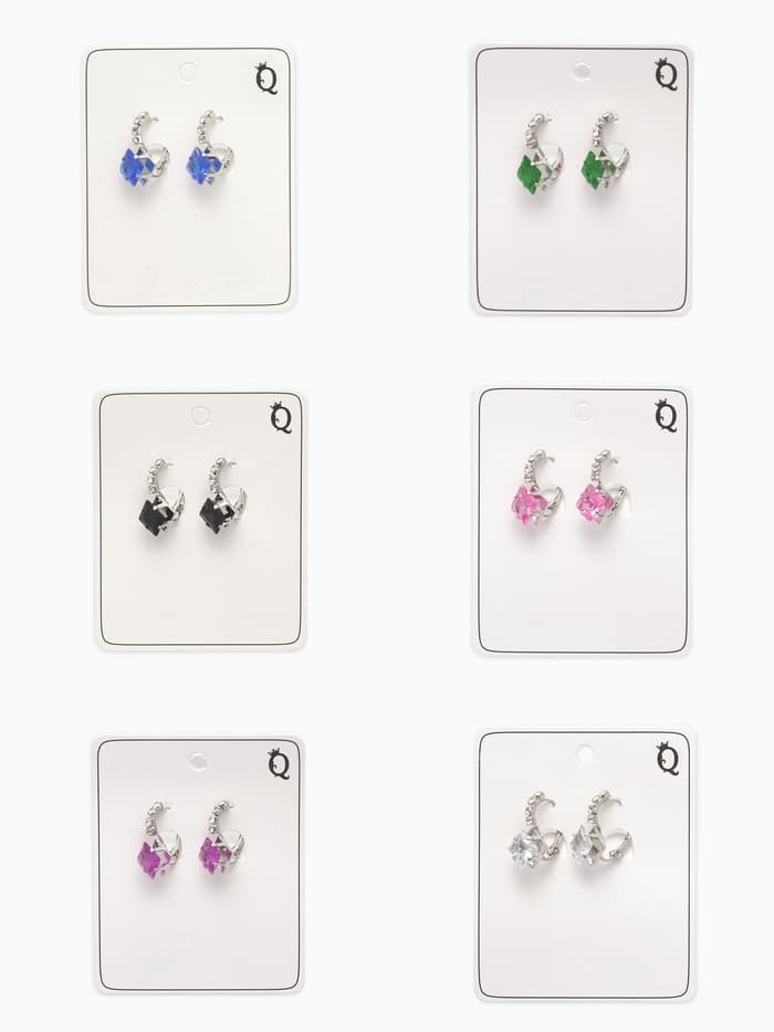 Серьги со стразами «Ромб», вечеринка, цвет МИКС