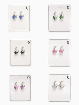 Серьги со стразами «Ромб», вечеринка, цвет МИКС