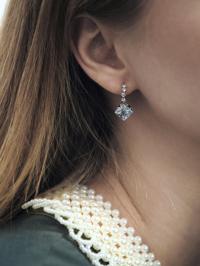 Серьги со стразами «Ромб», вечеринка, цвет МИКС