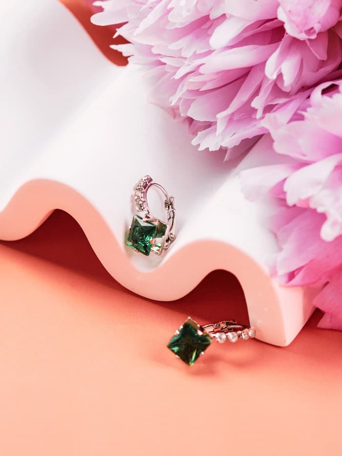 Серьги со стразами «Ромб», вечеринка, цвет МИКС