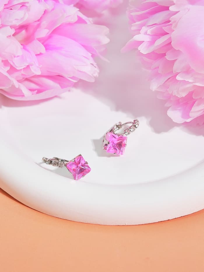 Серьги со стразами «Ромб», вечеринка, цвет МИКС