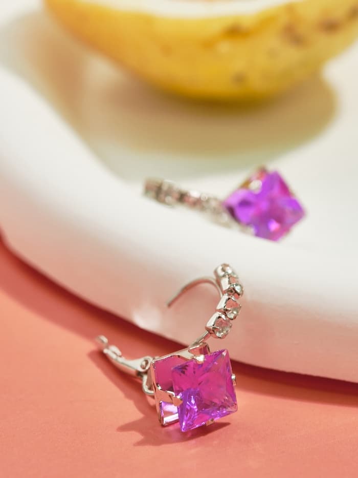 Серьги со стразами «Ромб», вечеринка, цвет МИКС