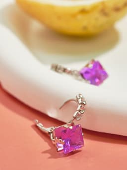 Серьги со стразами «Ромб», вечеринка, цвет МИКС