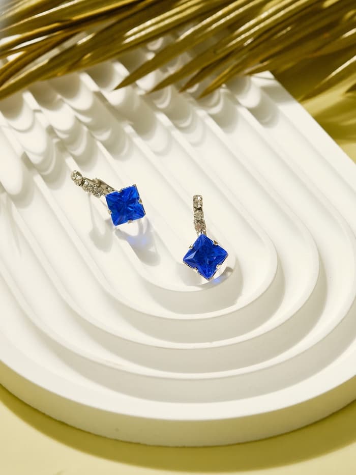 Серьги со стразами «Ромб», вечеринка, цвет МИКС