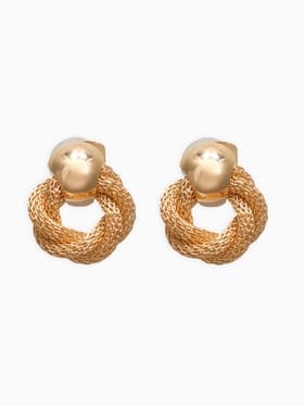Серьги металл «Круги переплетение», цвет золото