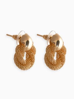 Серьги металл «Круги переплетение», цвет золото