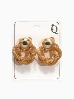 Серьги металл «Круги переплетение», цвет золото