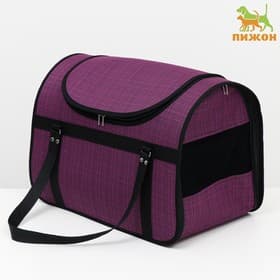Сумка - переноска для животных, 49×30×35 см, с люком, цвет МИКС