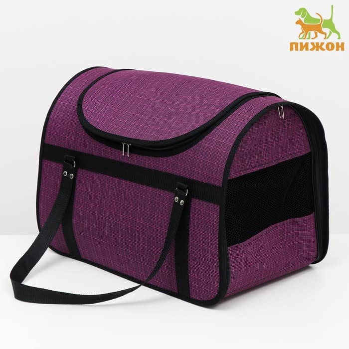 Сумка - переноска для животных, 49×30×35 см, с люком, цвет МИКС