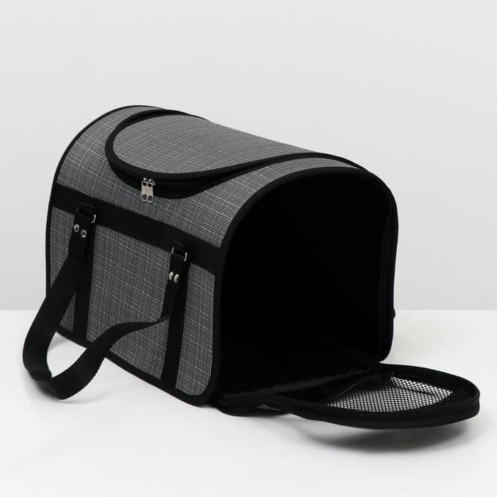 Сумка - переноска для животных, 49×30×35 см, с люком, цвет МИКС