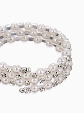 Браслет-пружинка «Жемчужинка», 3 ряда, шахматы, белый, d=6.5 см