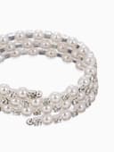 Браслет-пружинка «Жемчужинка», 3 ряда, шахматы, белый, d=6.5 см