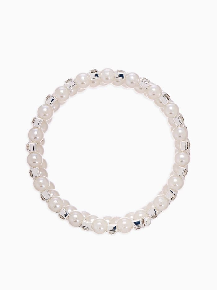 Браслет-пружинка «Жемчужинка», 3 ряда, шахматы, белый, d=6.5 см