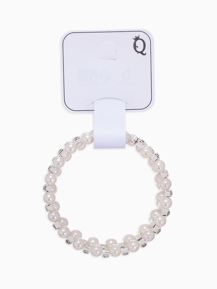 Браслет-пружинка «Жемчужинка», 3 ряда, шахматы, белый, d=6.5 см