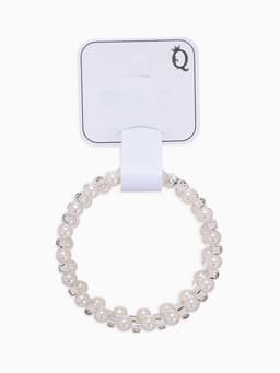 Браслет-пружинка «Жемчужинка», 3 ряда, шахматы, белый, d=6.5 см