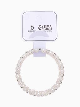 Браслет-пружинка «Жемчужинка», 3 ряда, шахматы, белый, d=6.5 см