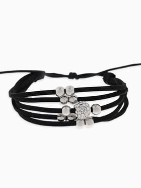 Браслет кожа «Шамбала» 5 нитей, замша, чёрный, d=8 см