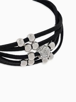 Браслет кожа «Шамбала» 5 нитей, замша, чёрный, d=8 см