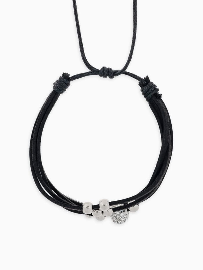 Браслет кожа «Шамбала» 5 нитей, замша, чёрный, d=8 см