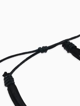 Браслет кожа «Шамбала» 5 нитей, замша, чёрный, d=8 см