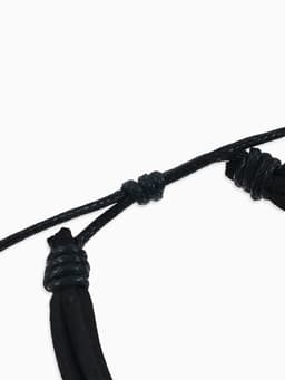 Браслет кожа «Шамбала» 5 нитей, замша, чёрный, d=8 см