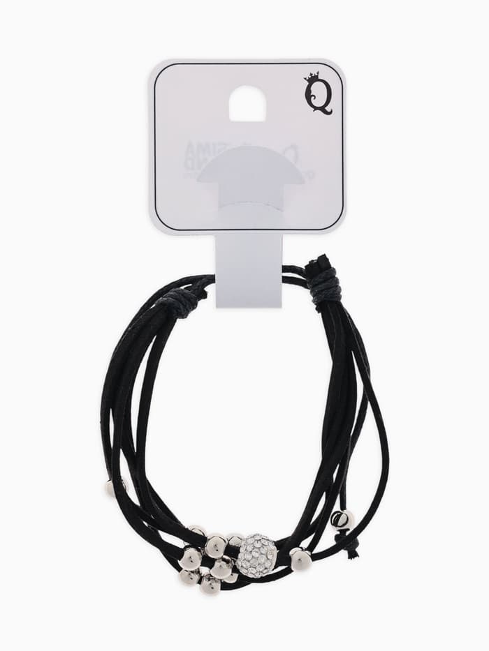 Браслет кожа «Шамбала» 5 нитей, замша, чёрный, d=8 см