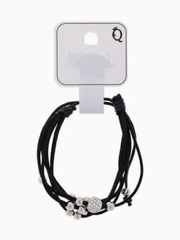 Браслет кожа «Шамбала» 5 нитей, замша, чёрный, d=8 см