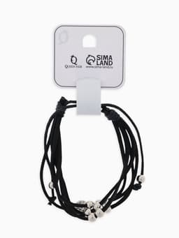 Браслет кожа «Шамбала» 5 нитей, замша, чёрный, d=8 см