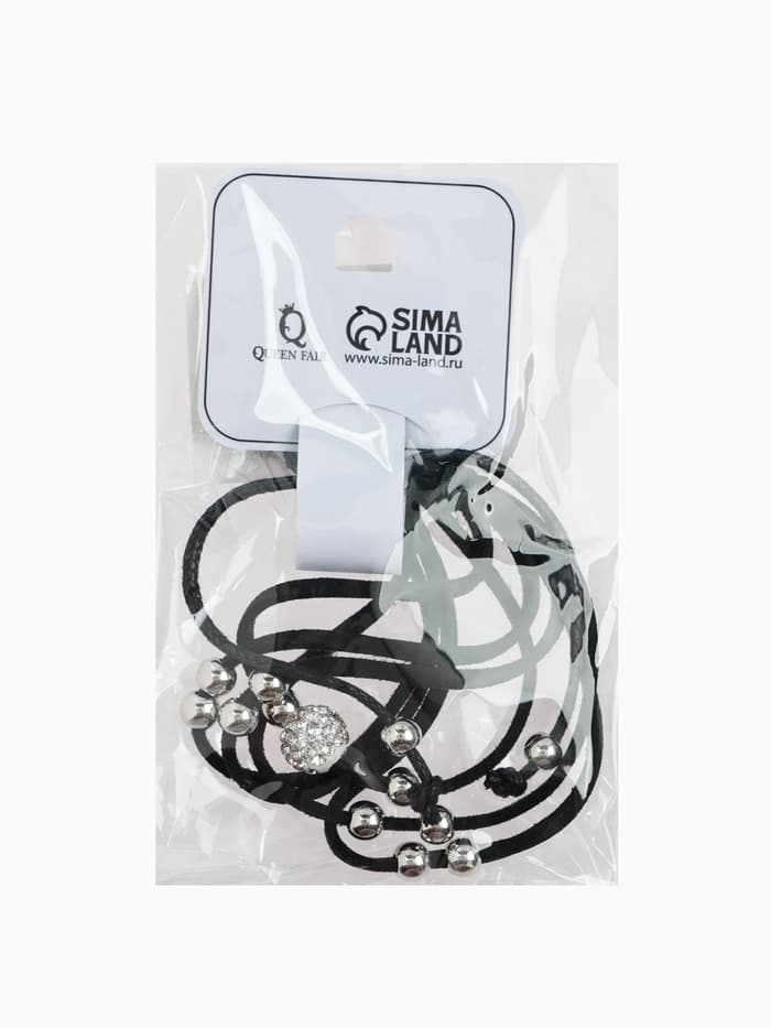 Браслет кожа «Шамбала» 5 нитей, замша, чёрный, d=8 см