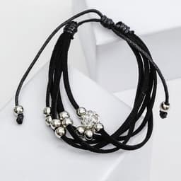 Браслет кожа «Шамбала» 5 нитей, замша, чёрный, d=8 см