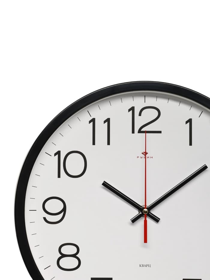 Часы настенные, интерьерные «Рубин», 30 см, черные