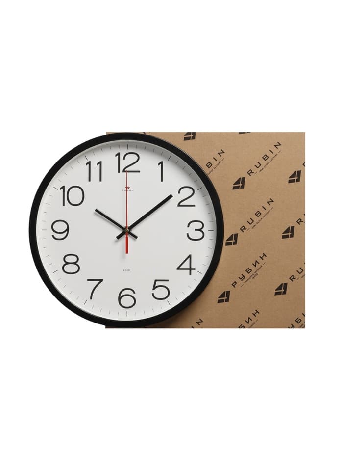 Часы настенные, интерьерные «Рубин», 30 см, черные