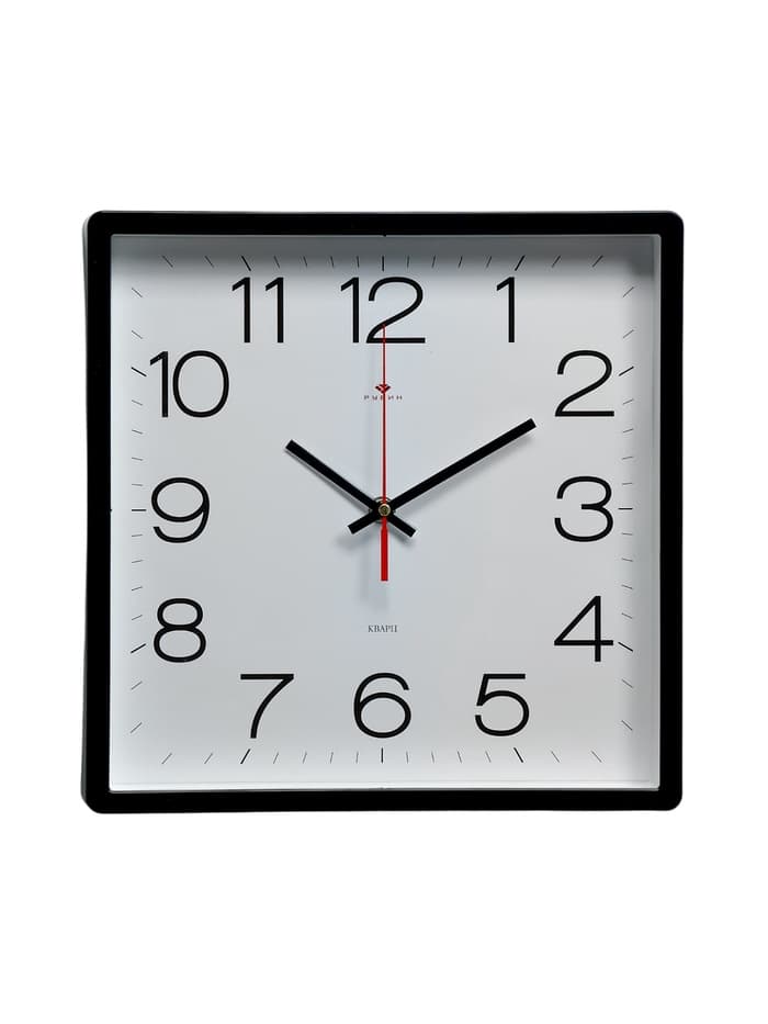 Часы настенные, интерьерные, бесшумные, 30×30 см, черные