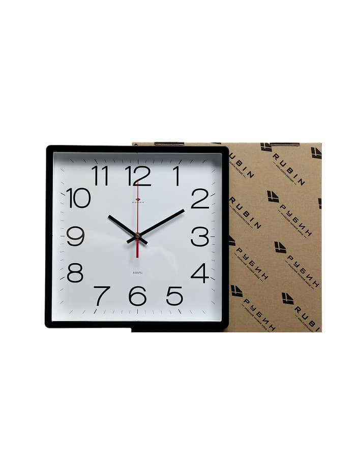 Часы настенные, интерьерные, бесшумные, 30×30 см, черные