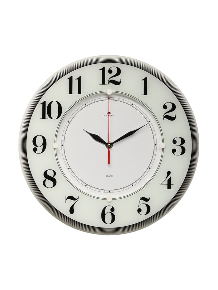 Часы настенные, интерьерные «Рубин», бесшумные, d=34 см, белые