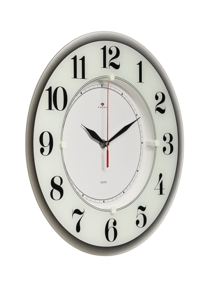 Часы настенные, интерьерные «Рубин», бесшумные, d=34 см, белые