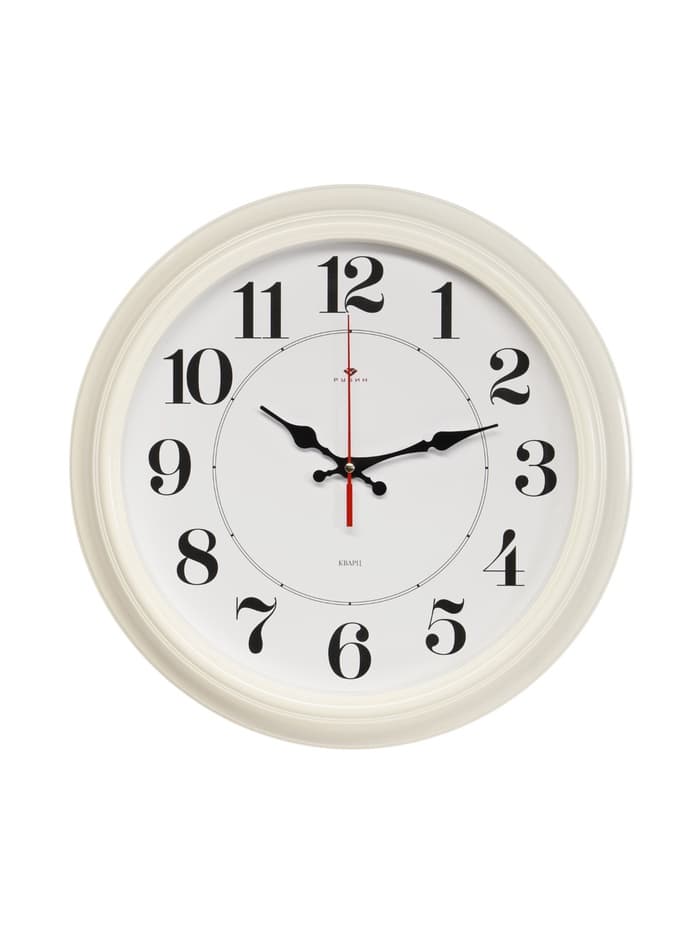 Часы настенные, интерьерные «Рубин», бесшумные, d=35 см, корпус белый