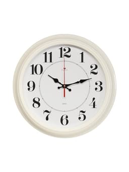 Часы настенные, интерьерные «Рубин», бесшумные, d=35 см, корпус белый