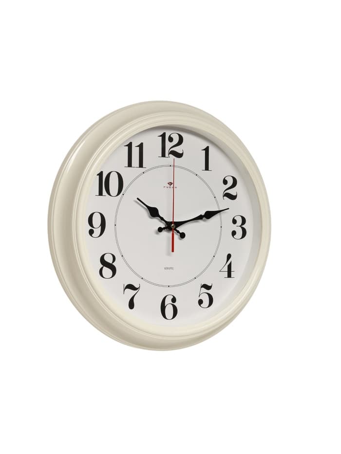 Часы настенные, интерьерные «Рубин», бесшумные, d=35 см, корпус белый