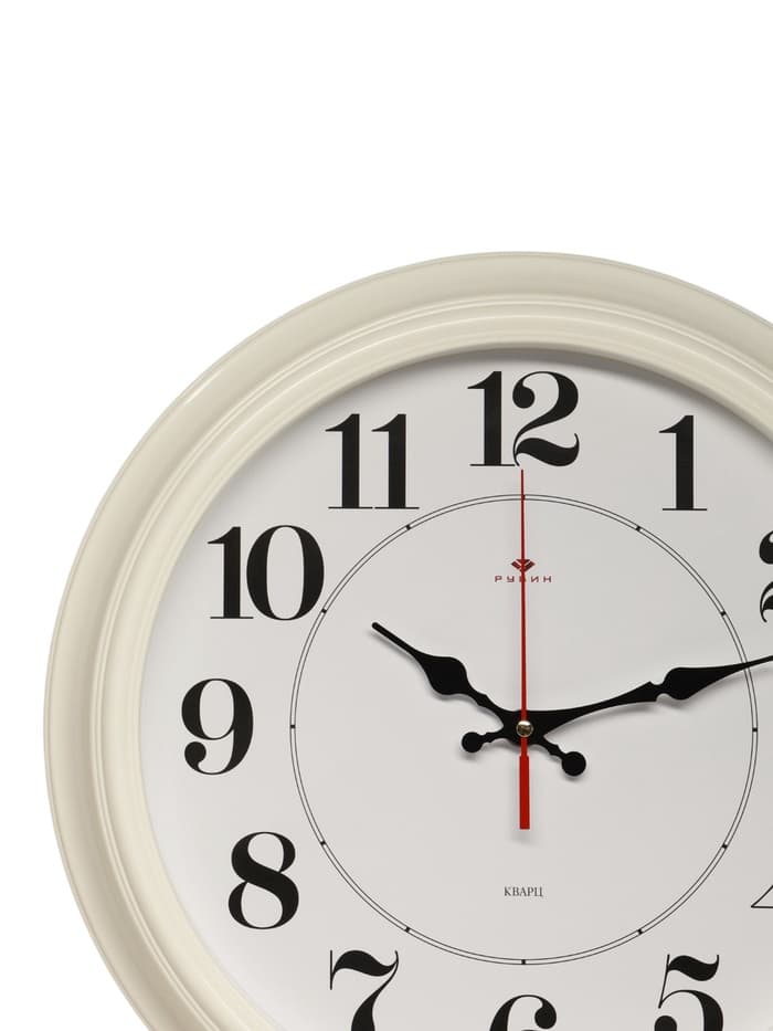 Часы настенные, интерьерные «Рубин», бесшумные, d=35 см, корпус белый