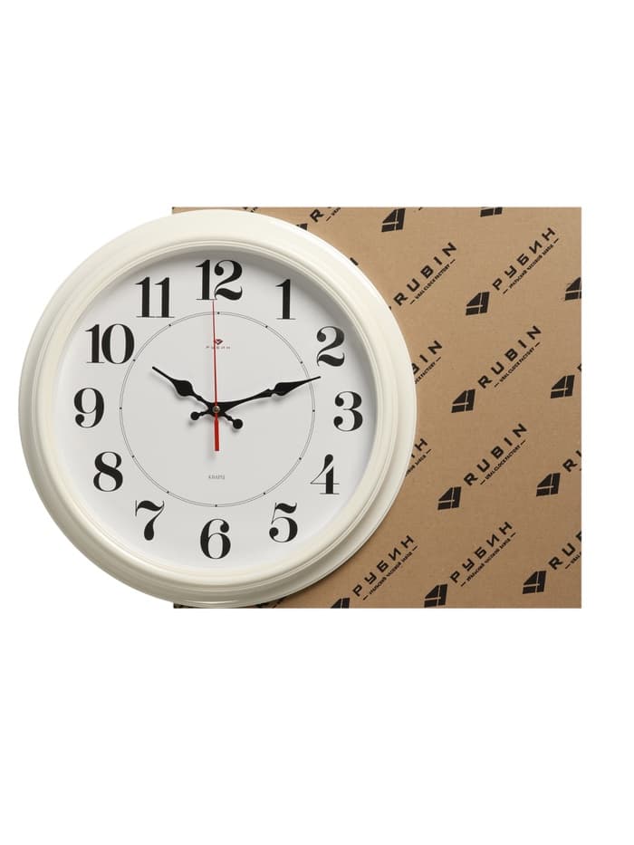 Часы настенные, интерьерные «Рубин», бесшумные, d=35 см, корпус белый