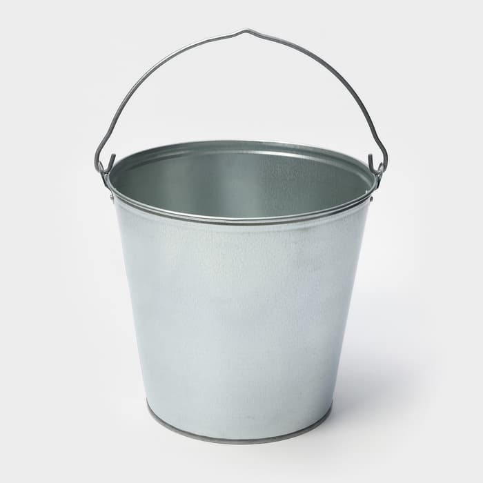 Ведро оцинкованное хозяйственное с ручкой, 15 л, d=33.5 см, h=30 см, ГОСТ