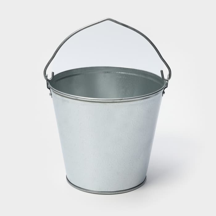 Ведро оцинкованное хозяйственное с ручкой, 7 л, d=24 см, h=24 см, ГОСТ