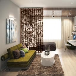 Штора - занавеска декоративная «Листики», 90×170 см, зигзаг, 12 нитей, кофейная