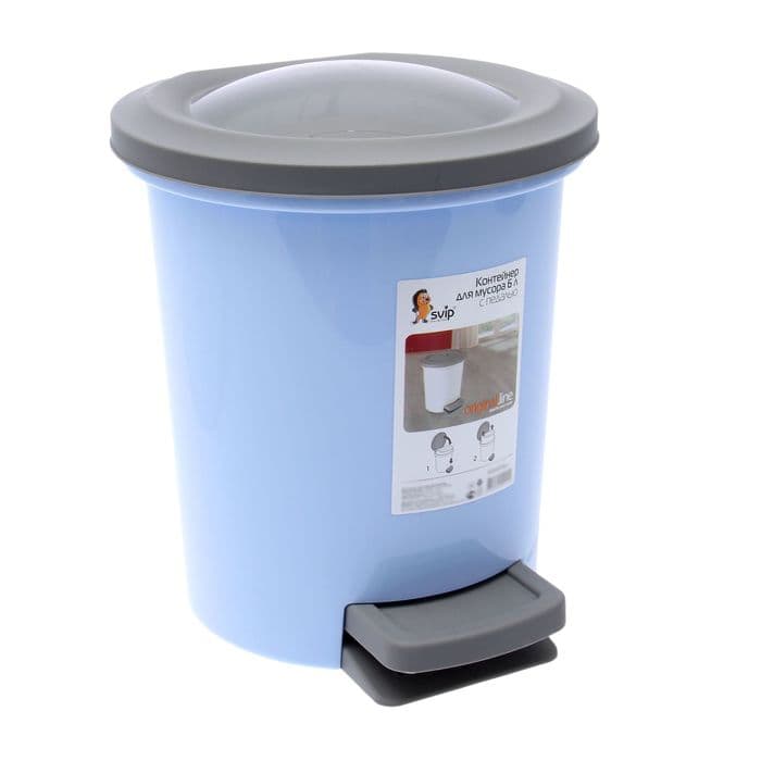 Ведро для мусора с педалью, 6 л, МИКС