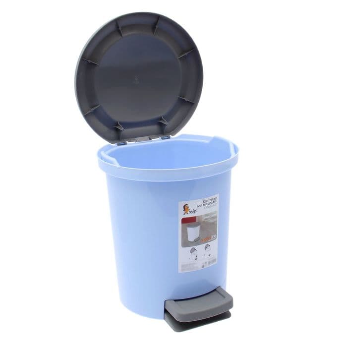 Ведро для мусора с педалью, 6 л, МИКС